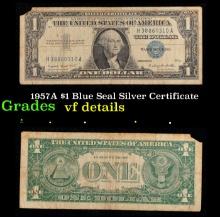1957A $1 Blue Seal Silver Certificate Grades vf details