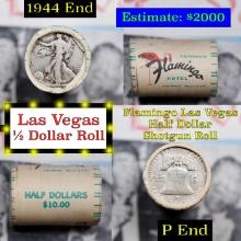 ***Auction Highlight*** Old Casino 50c Roll $10 Halves Las Vegas Casino Flamingo 1944 walker & P fra
