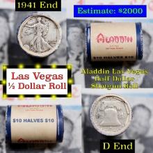 ***Auction Highlight*** Old Casino 50c Roll $10 Halves Las Vegas Casino Aladdin 1941 walker & D fran