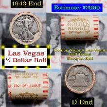 ***Auction Highlight*** Old Casino 50c Roll $10 Halves Las Vegas Casino Golden Nugget 1943 walker &