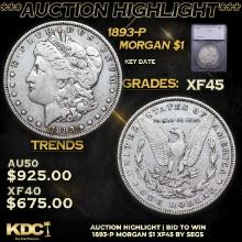 ***Auction Highlight*** 1893-p Morgan Dollar $1 Graded xf45 By SEGS (fc)