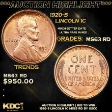 ***Auction Highlight*** 1920-s Lincoln Cent 1c Graded Select Unc RD BY USCG (fc)