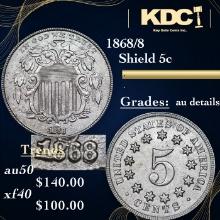 1868 Shield Nickel 5c Grades AU Details