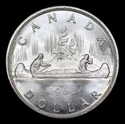 1963 Canada Silver Dollar 1 Grades Choice Unc
