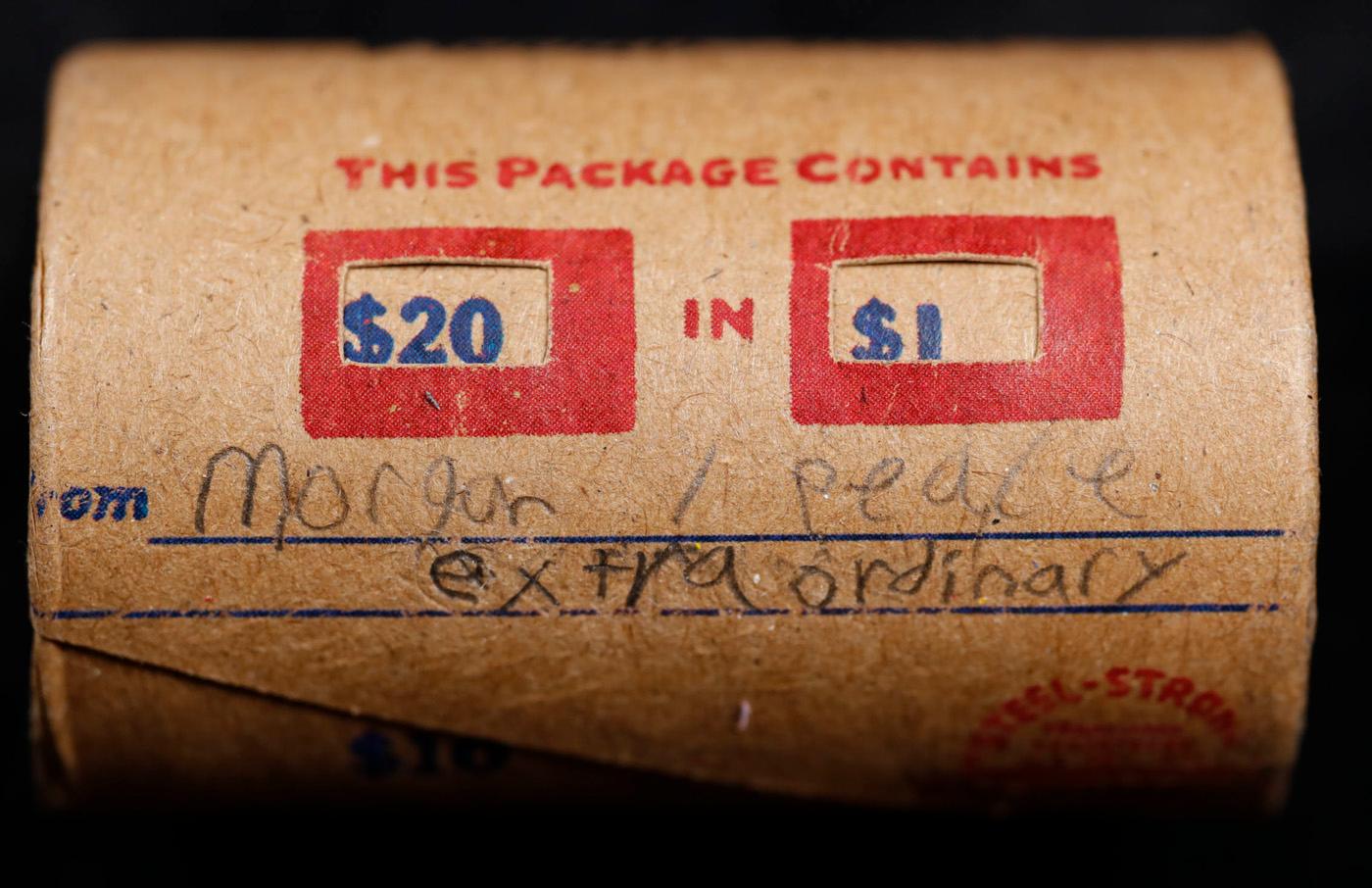 High Value - Mixed Covered End Roll - Marked "Morgan/Peace Extraordinary" - Weight shows x20 Coins (