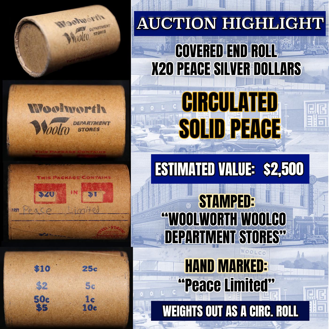 *Uncovered Hoard* - Covered End Roll - Marked "Peace Limited" - Weight shows x20 Coins (FC)