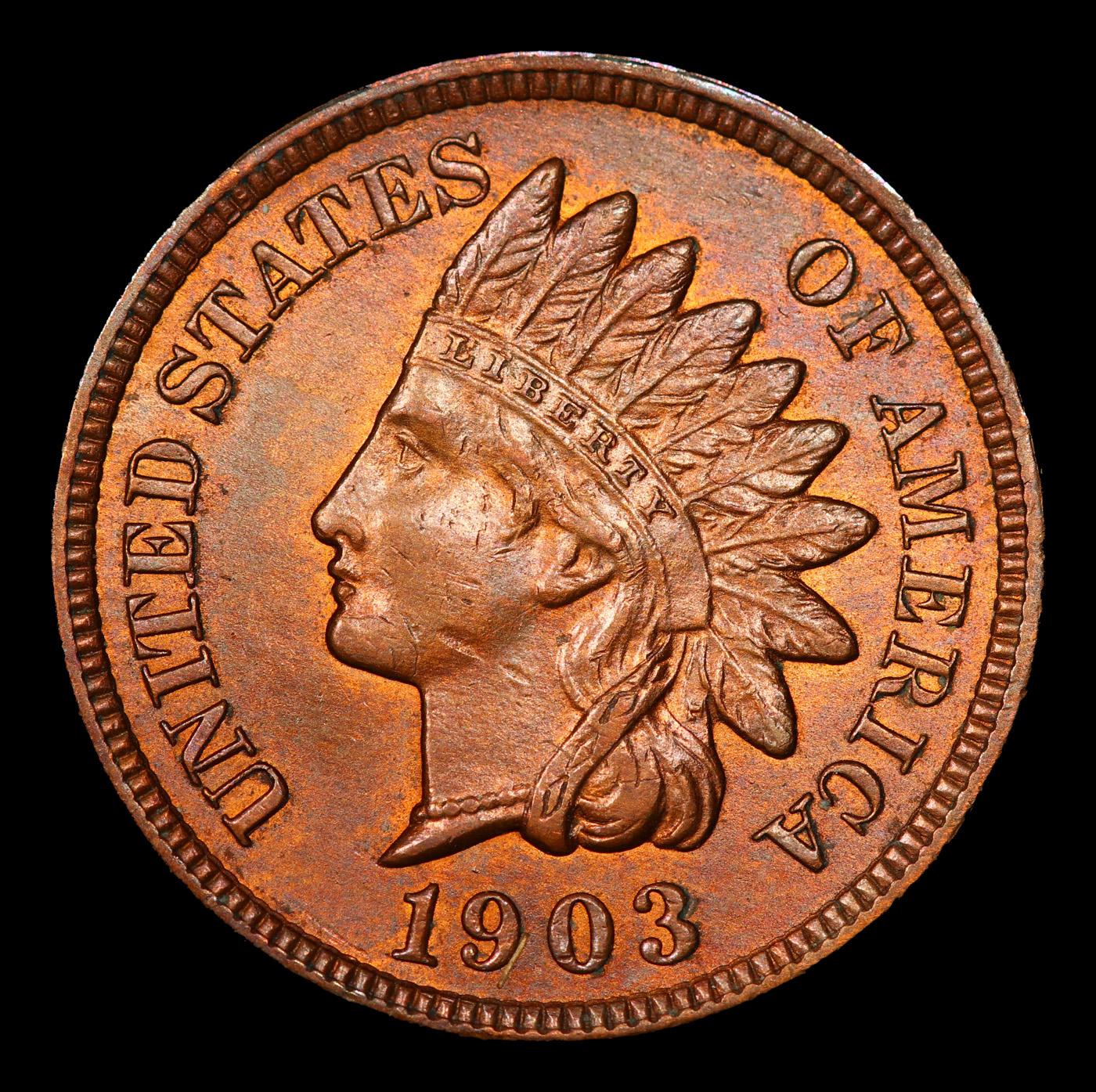 1903 Indian Cent 1c Grades Select Unc RB