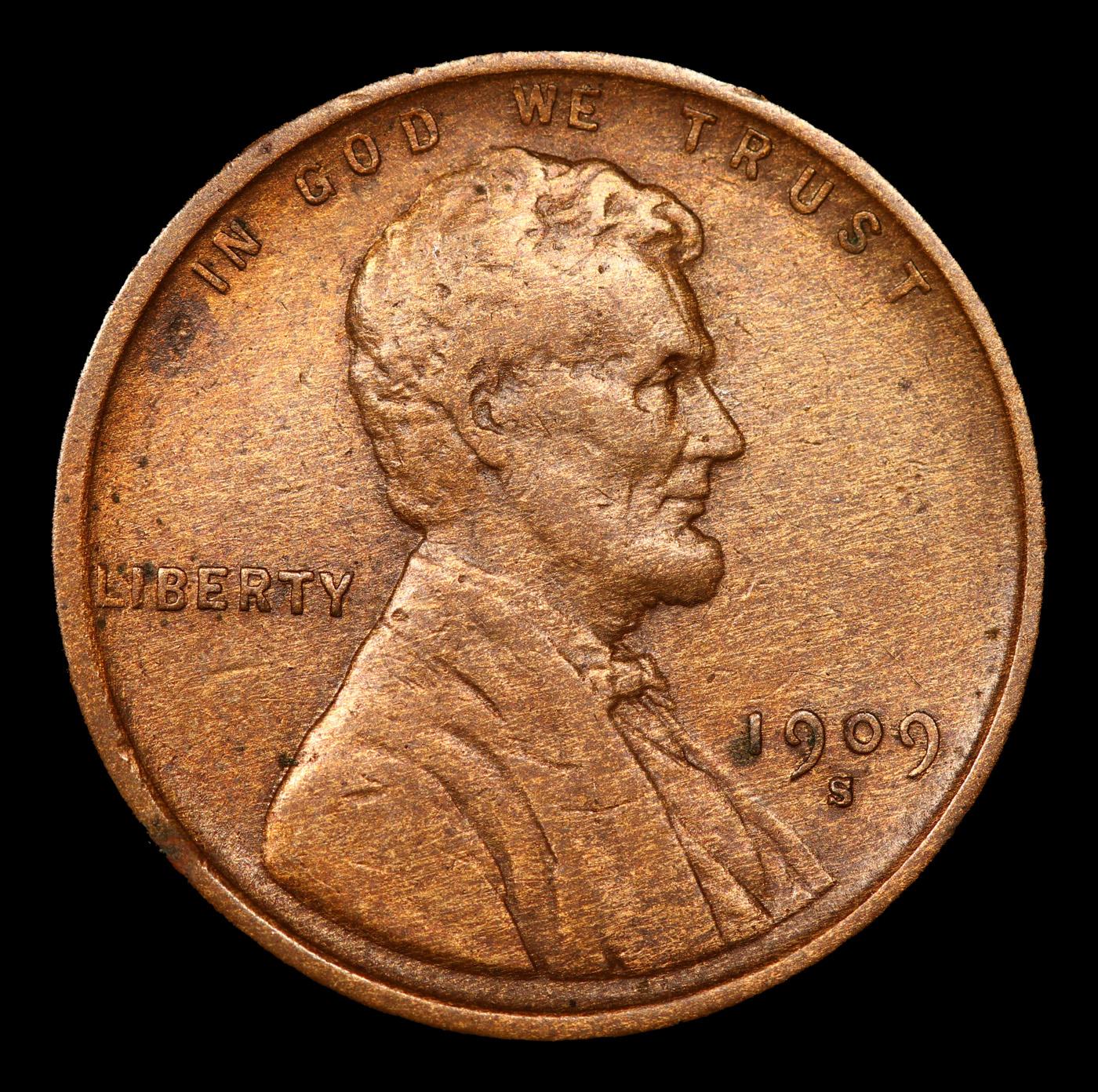 1909-s Lincoln Cent 1c Grades vf++
