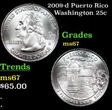 2009-d Puerto Rico Washington Quarter 25c Grades GEM++ Unc