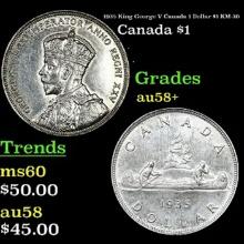 1957 Canada $1 Silver Canada Dollar KM# 54 1 Grades Choice AU/BU Slider