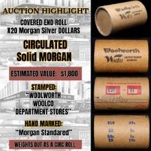 High Value! - Covered End Roll - Marked " Morgan Standard" - Weight shows x20 Coins (FC)