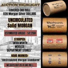 *Uncovered Hoard* - Covered End Roll - Marked "Unc Morgan Standard" - Weight shows x20 Coins (FC)