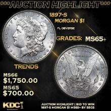 ***Auction Highlight*** 1897-s Morgan Dollar 1 Graded ms65+ By SEGS (fc)