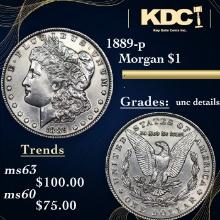 1889-p Morgan Dollar 1 Grades Unc Details