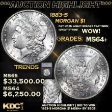 ***Auction Highlight*** 1883-s Morgan Dollar 1 Graded ms64+ By SEGS (fc)