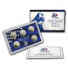 2002 United States Mint Proof Quarters 5 pc set no outer box