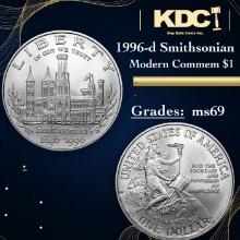 1996-d Smithsonian Modern Commem Dollar 1 Grades ms69