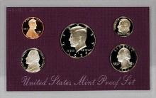 1998 United States Mint Proof Set 5 coins No Outer Box