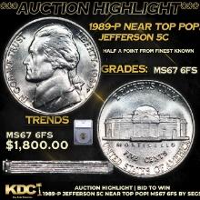 ***Auction Highlight*** 1989-p Jefferson Nickel Near TOP POP! 5c Graded ms66 5fs BY SEGS (fc)