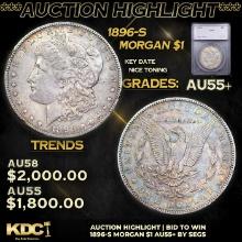 ***Auction Highlight*** 1896-s Morgan Dollar $1 Graded au55+ By SEGS (fc)