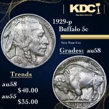 1929-p Buffalo Nickel 5c Grades Choice AU/BU Slider