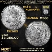 ***Auction Highlight*** 1921-s Morgan Dollar $1 Graded GEM+ Unc By USCG (fc)