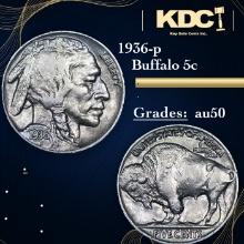 1936-p Buffalo Nickel 5c Grades AU, Almost Unc