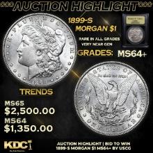 ***Auction Highlight*** 1899-s Morgan Dollar 1 Graded Choice+ Unc By USCG (fc)