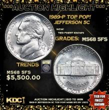 ***Auction Highlight*** 1989-p Jefferson Nickel TOP POP! 5c Graded GEM++ 5fs By USCG (fc)