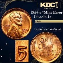1954-s Lincoln Cent *Mint Error* 1c Grades GEM+ Unc RD