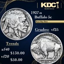 1927-s Buffalo Nickel 5c Grades vf+