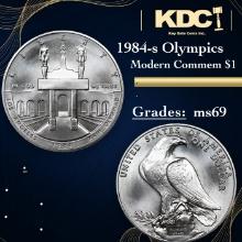 1984-d Olympics Modern Commem Dollar 1 Grades ms69