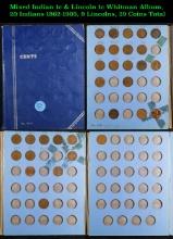 Mixed Indian 1c & Lincoln 1c Whitman Album,  20 Indians 1862-1905, 9 Lincolns, 29 Coins Total