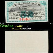 Civil War Era Boston, Hartford & Erie Railroad $35 Note Grades Select CU