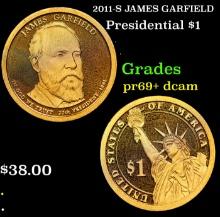 Proof 2011-S JAMES GARFIELD Presidential Dollar 1 Grades GEM++ Proof Deep Cameo
