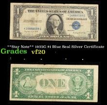 **Star Note** 1935G $1 Blue Seal Silver Certificate Grades vf, very fine