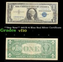 **Star Note** 1957B $1 Blue Seal Silver Certificate Grades vf, very fine