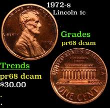 Proof 1972-s Lincoln Cent 1c Grades GEM++ Proof Deep Cameo