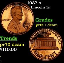 Proof 1987-s Lincoln Cent 1c Grades GEM++ Proof Deep Cameo