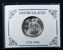 1732-1982 Uncirculated George Washington Commemorative Half Dollar Silver In Original Packaging