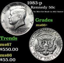 1983-p Kennedy Half Dollar 50c Grades GEM++ Unc