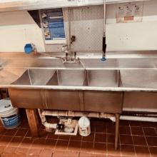 3 Compartment Sink with Drain Boards 82"