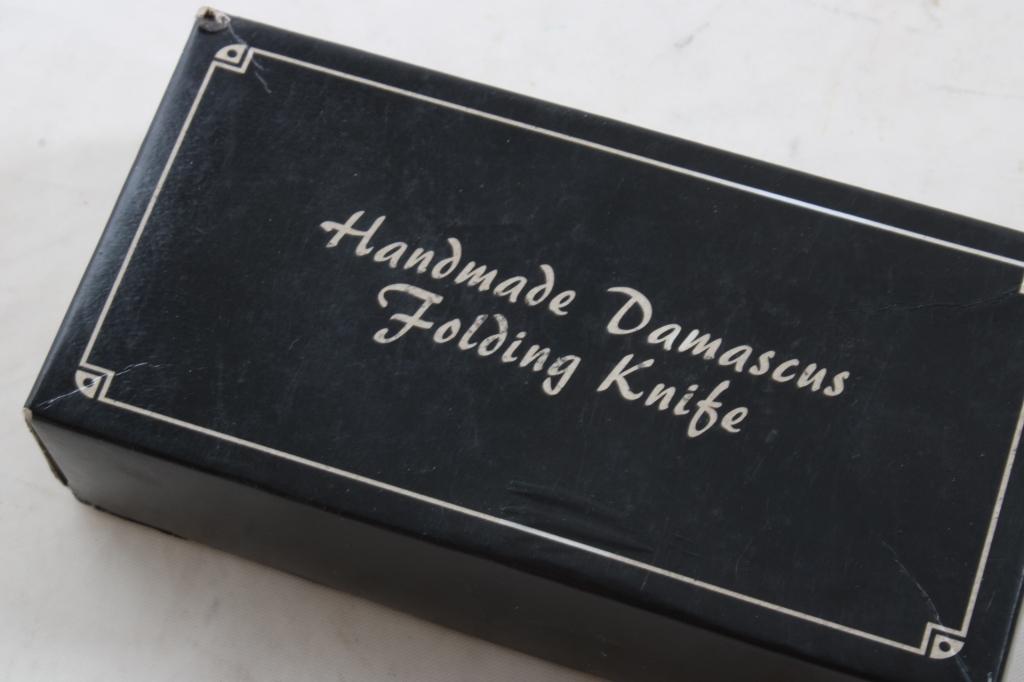 3 Collector Knives Handmade Damascas Folding++