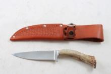 Custom Fixed Blade Knife w/Stag Handle