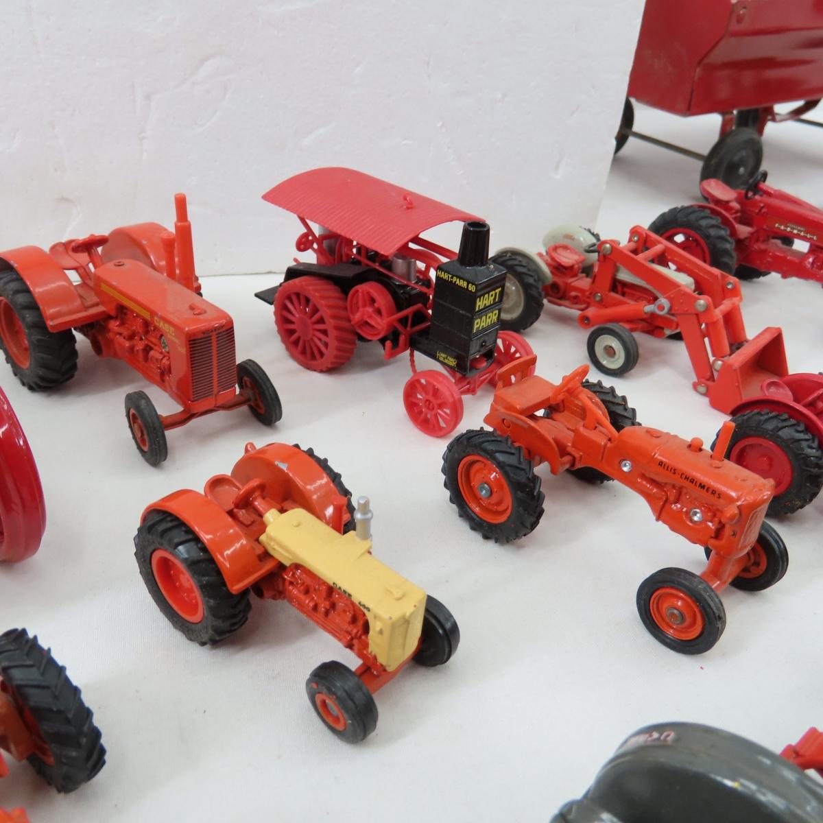 Assorted Red Diecast Tractors & Other Diecast