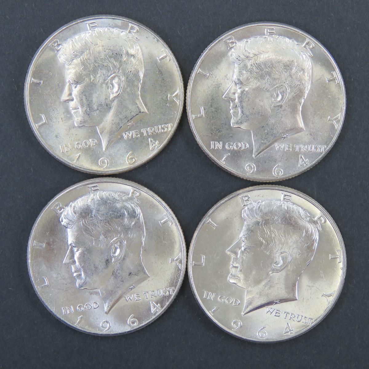 BU Roll of 1964 Kennedy Half Dollars