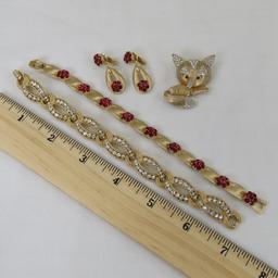 Fox Brooch, Crown Trifari Demi Parure & Bracelet