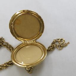 Trifari Gold Tone Jewelry & Black Bead Necklace
