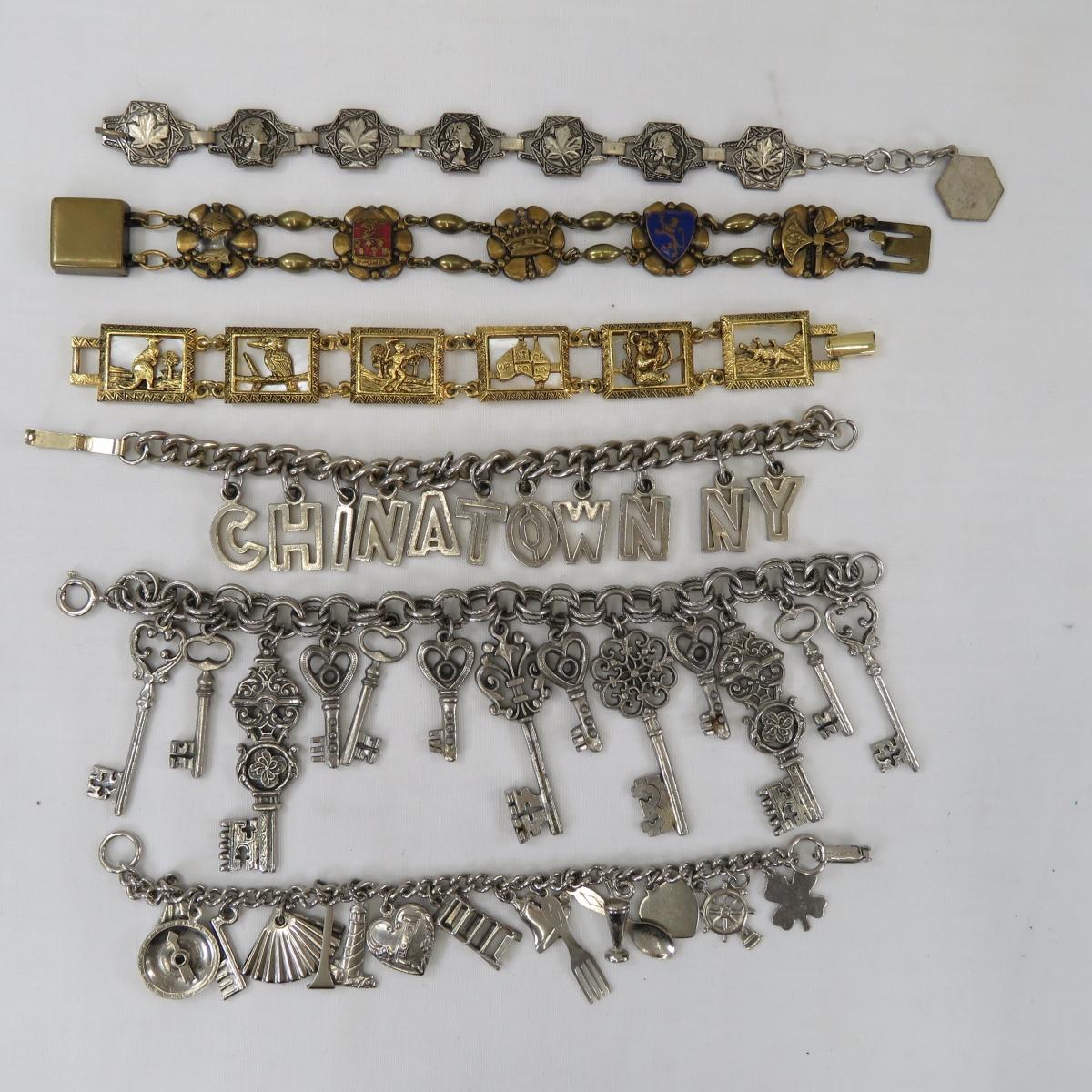 Maxann Charm & 5 Other Vintage Bracelets