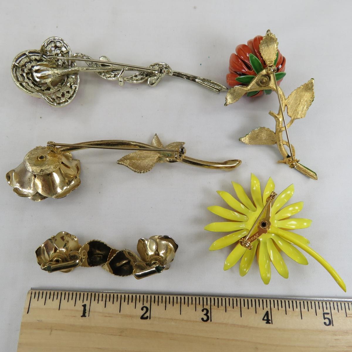 Vintage Floral Brooches- Some Signed